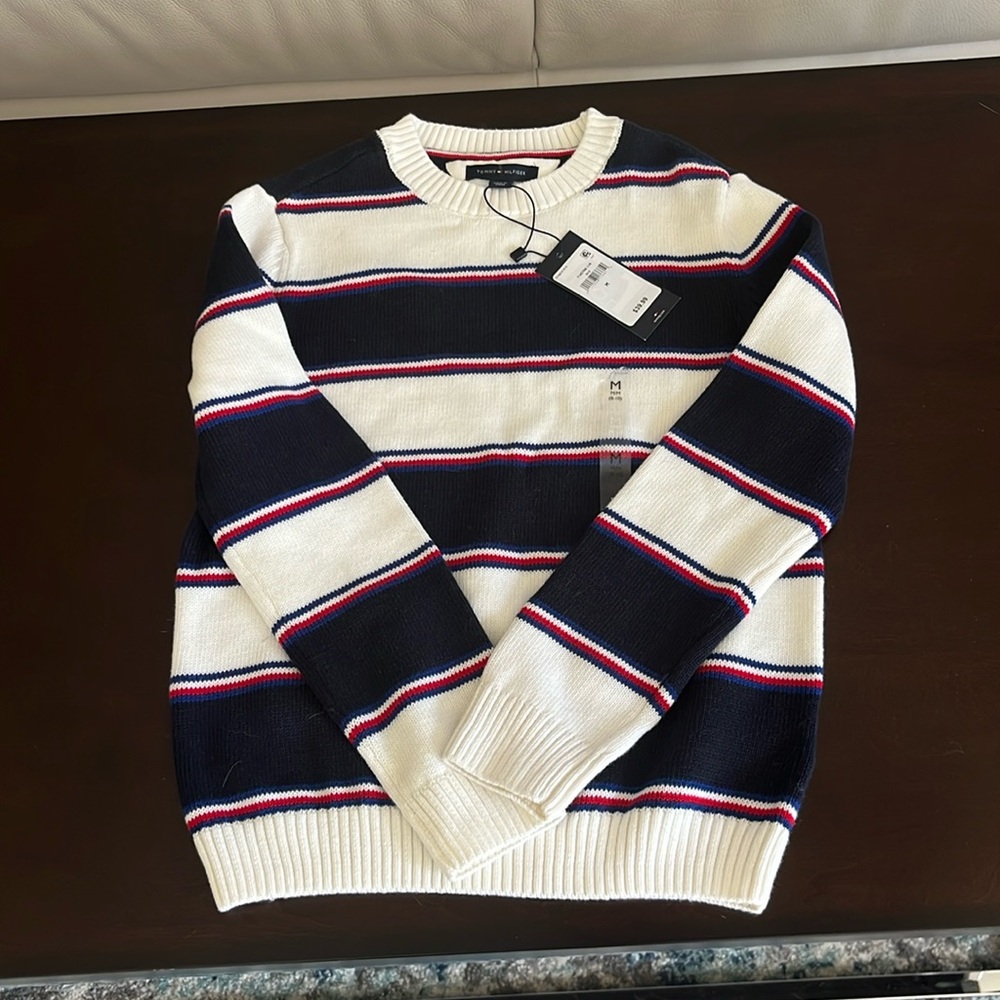 Tommy Hilfiger boys striped sweater. Brand new. Size M (8-10).